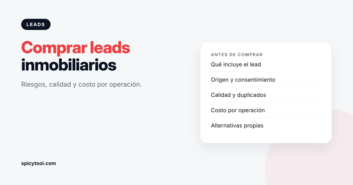 Comparación de formas de comprar leads inmobiliarios: portales, anuncios pagos y bases de datos