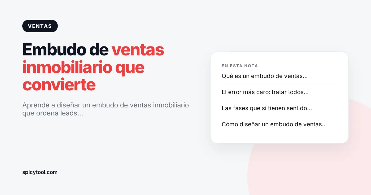 Portada de la nota: Embudo de ventas inmobiliario que convierte
