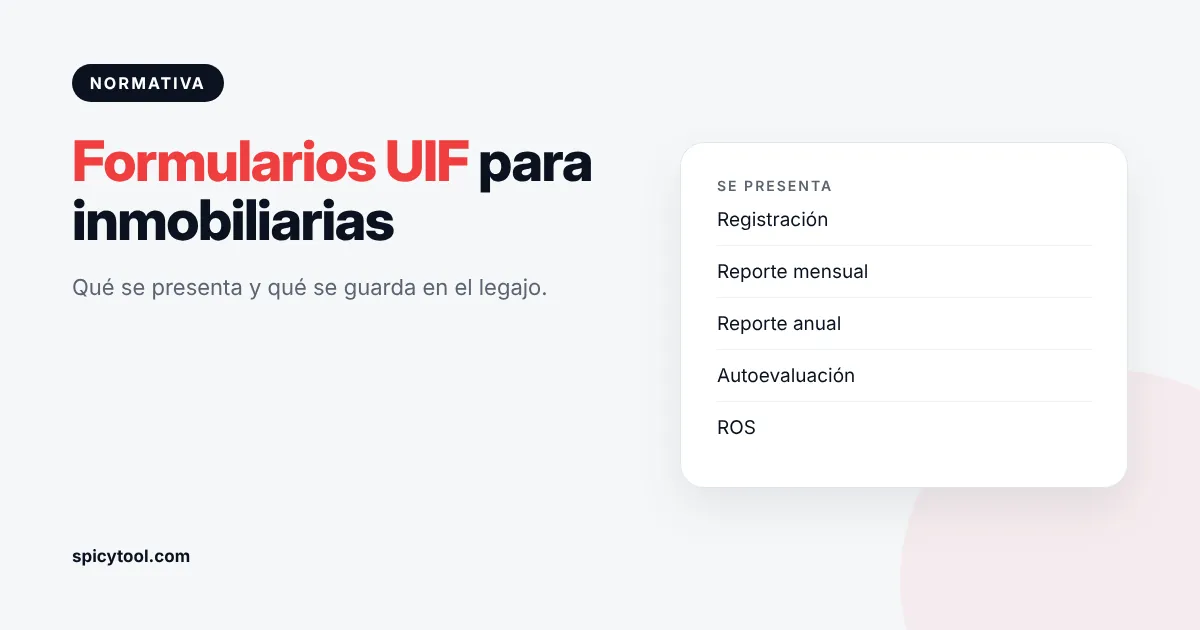Formularios UIF inmobiliarias: legajo del cliente y reportes ante la UIF sobre un escritorio