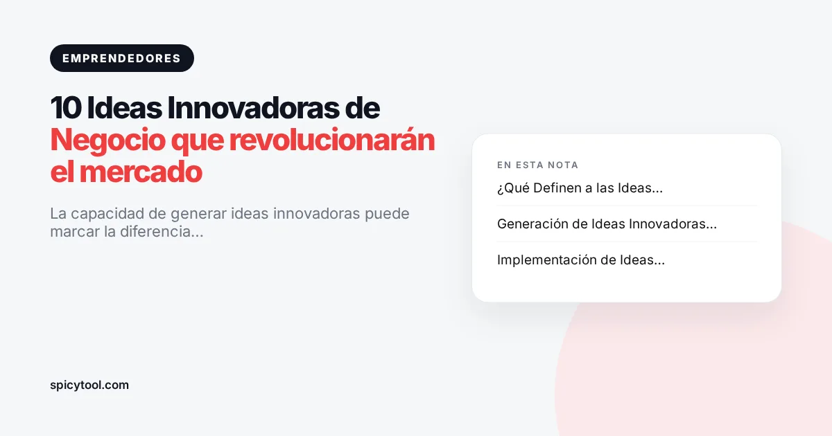 Portada de la nota: 10 Ideas Innovadoras de Negocio que revolucionarán el mercado