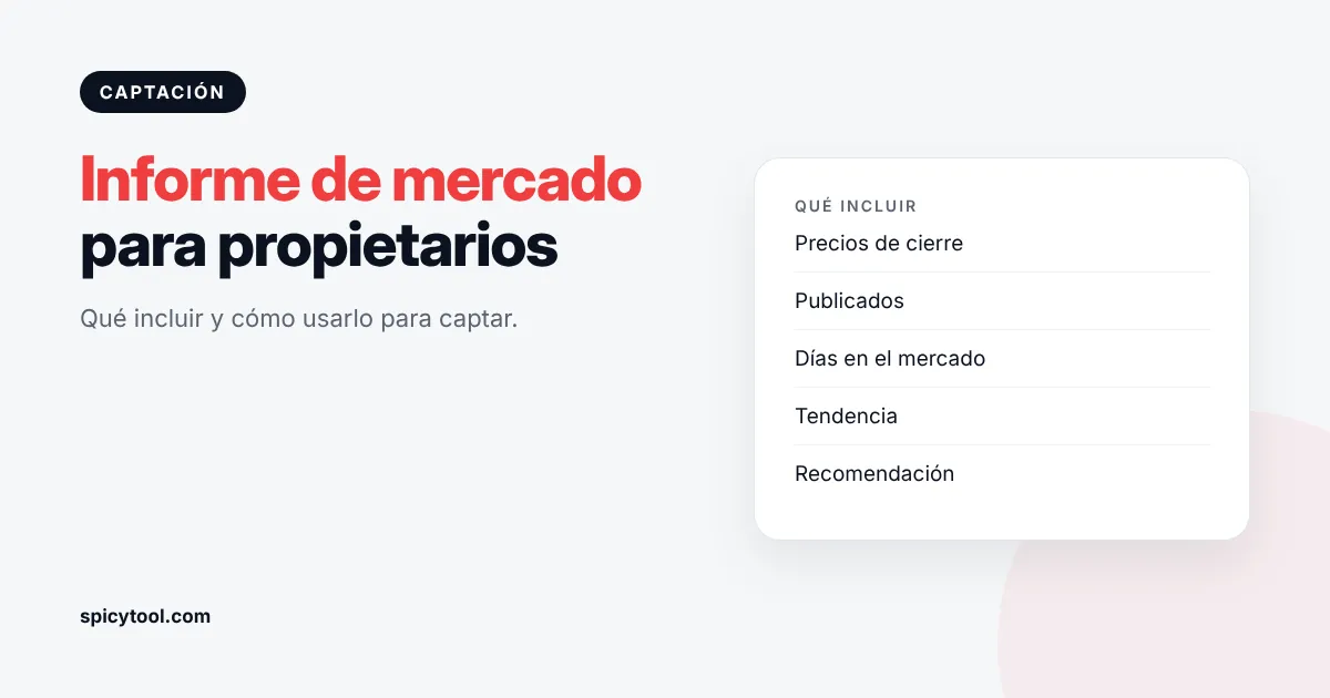 Informe de mercado inmobiliario para propietarios con precios por metro cuadrado de la zona