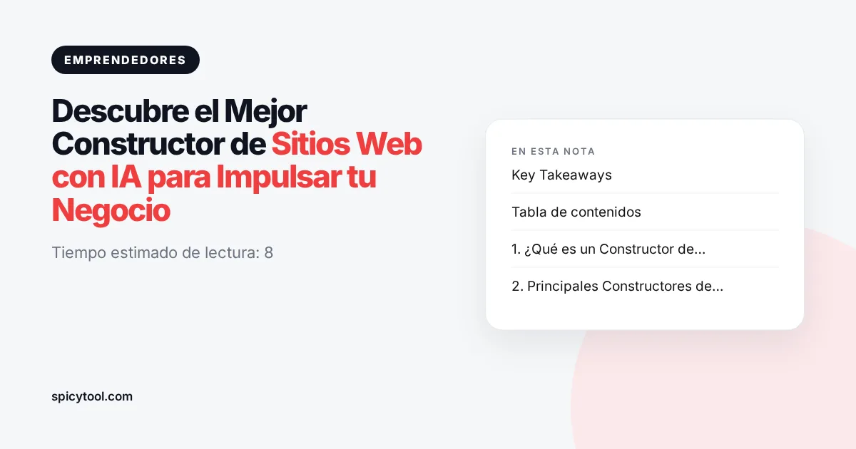Portada de la nota: Descubre el Mejor Constructor de Sitios Web con IA para Impulsar tu Negocio