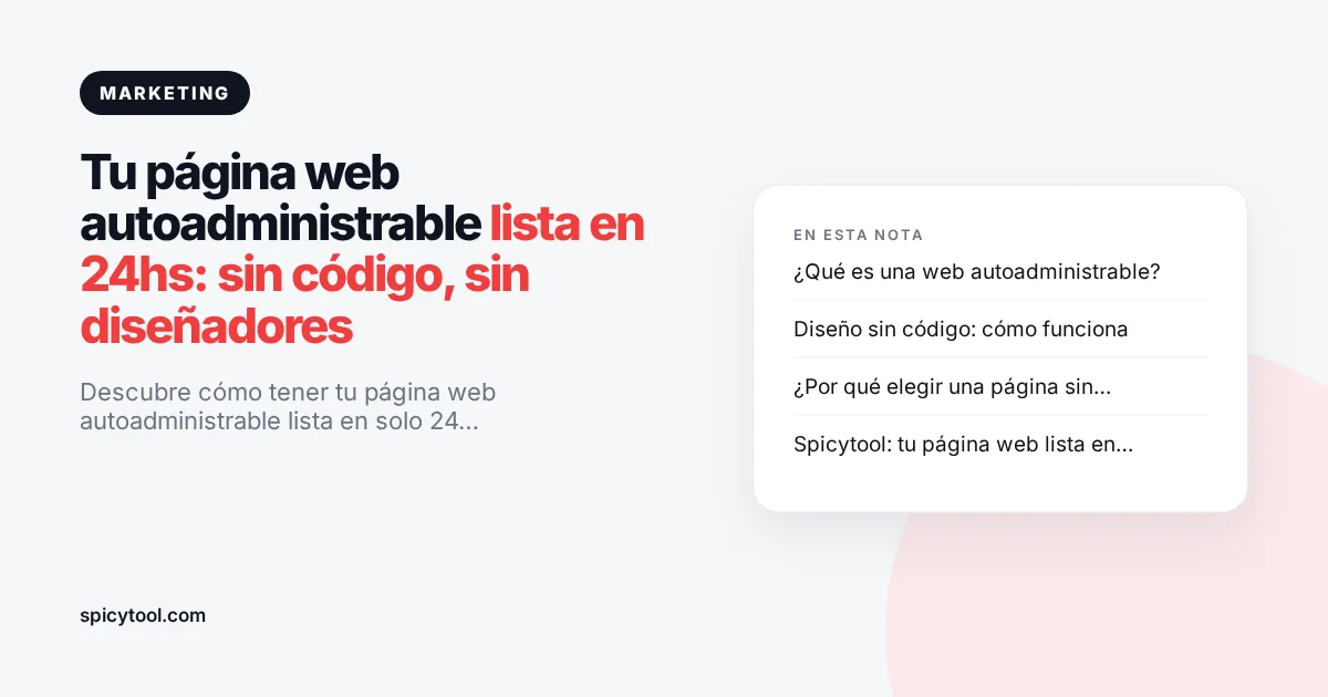 Portada de la nota: Tu página web autoadministrable lista en 24hs: sin código, sin diseñadores