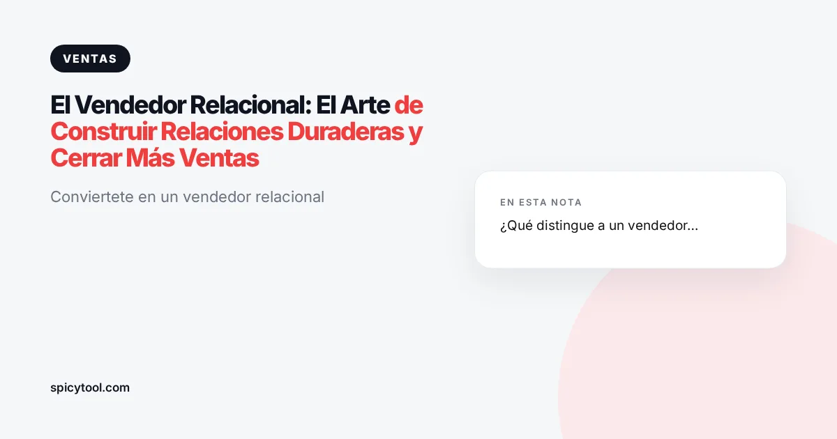 Portada de la nota: El Vendedor Relacional: El Arte de Construir Relaciones Duraderas y Cerrar Más Ventas